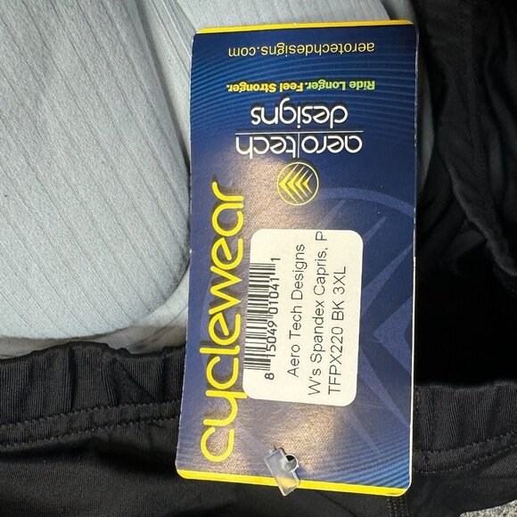 Aero Tech Designs Womens Cycling Shorts 3XL Black Padded NEW - Picture 9 of 9